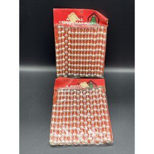 2 VTG Pearl White Plastic Bead Garland James A. Cole Christmas Wedding Craft NIP